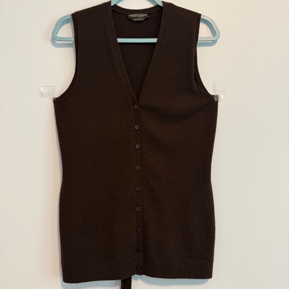 ADRIENNE VITTADINI ITALIAN CASHMERE Women’s Brown Vest Size M‎ - Picture 1 of 7
